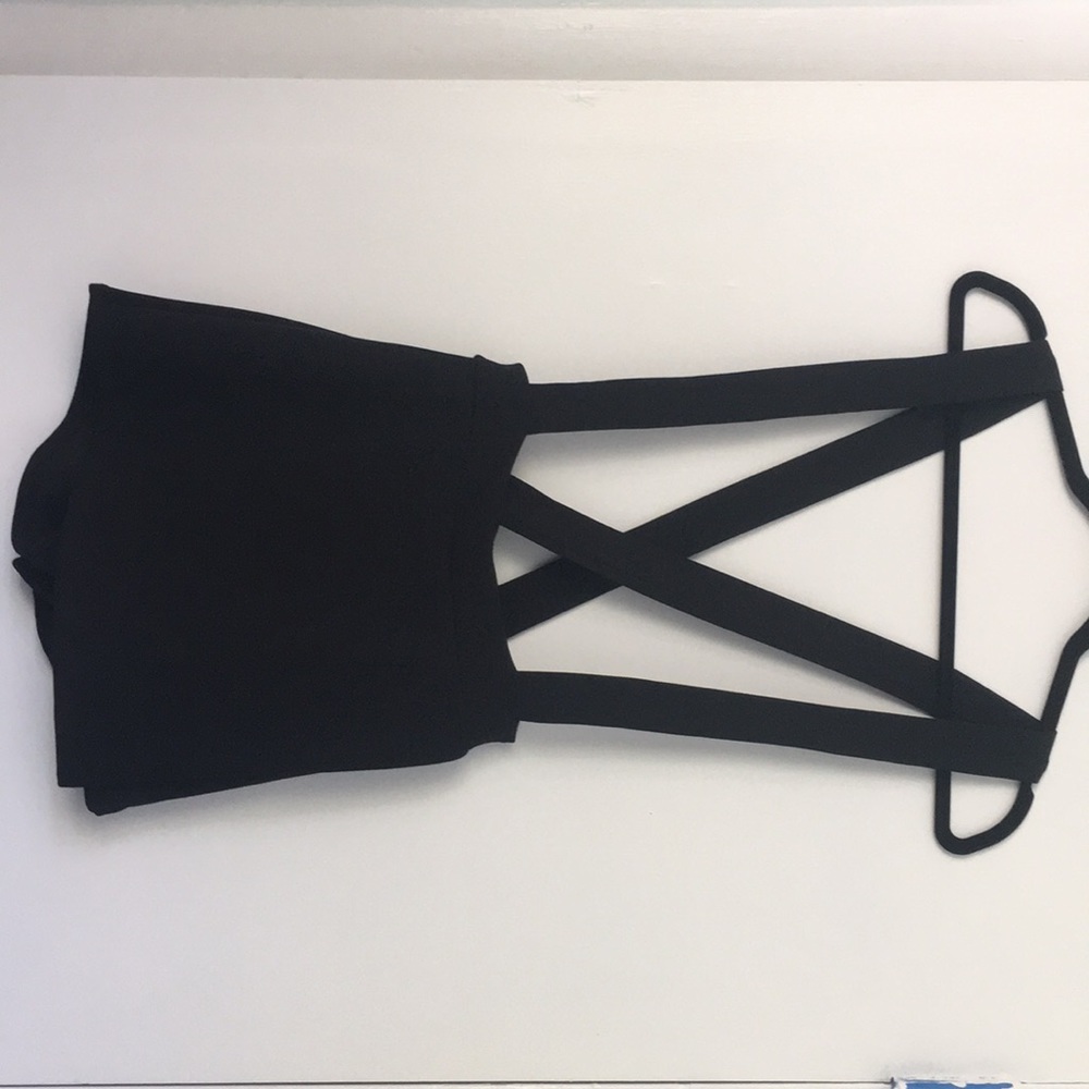 NWOT Black skort with suspenders